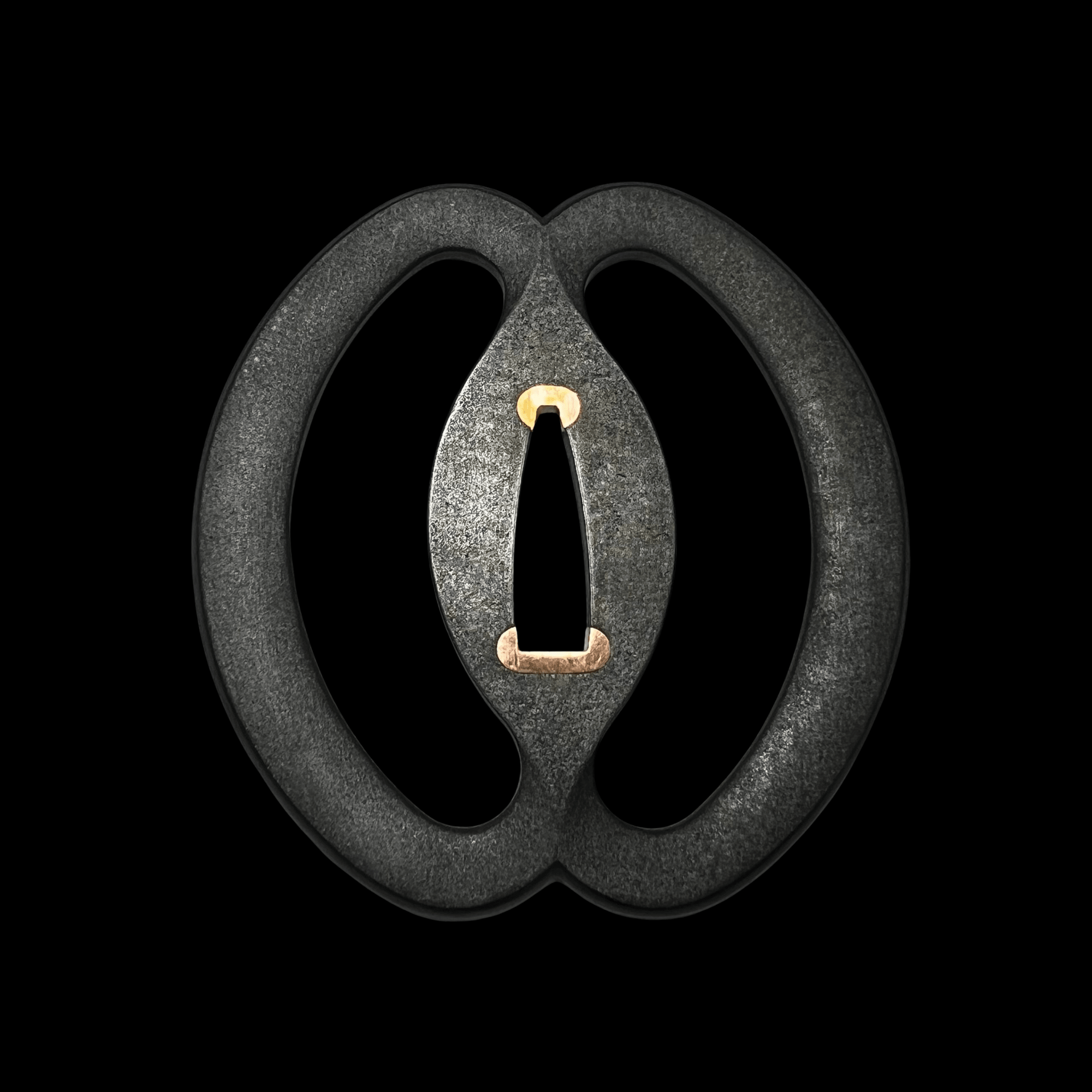 Musashi Sukashi Iron Tsuba with Sekigane 武蔵透鐔 | TangGu Sword