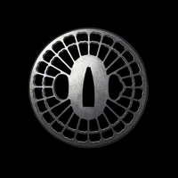 Kuruma Iron Sukashi Tsuba 車輪透
