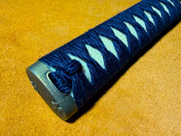 Custom Tsuka Sakura Ishime Navy Blue Silk Morohineri-maki