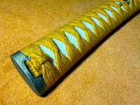 Custom Tsuka Mokume Gold Brown Silk Morohineri-maki