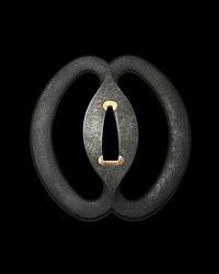 Musashi Sukashi Iron Tsuba with Sekigane 武蔵透鐔 - TangGu Sword