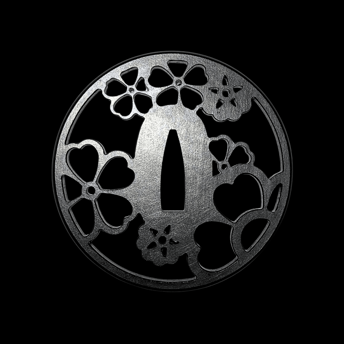 Sakura Iron Sukashi Tsuba 桜透 | TangGu Sword United States 2026