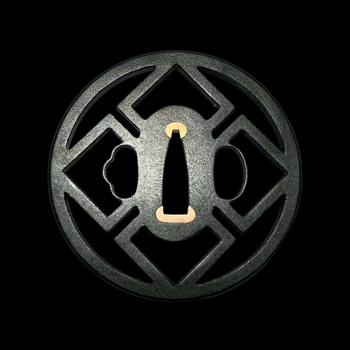 Shihō - bishi Sukashi Tsuba with Sekigane 四方菱形透鐔 | TangGu Sword United States 2026